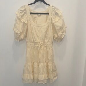 Cream Ruffled Dress